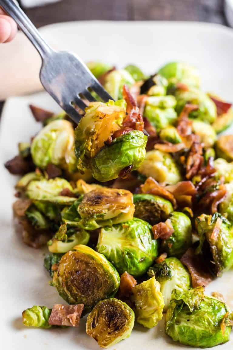 Maple Bacon Brussels Sprouts Easy Side Dish Days Of Baking