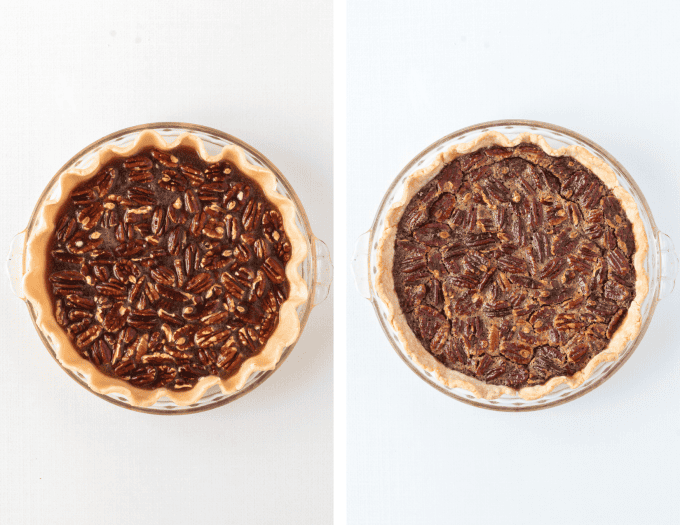 Second set of set of Pecan Pie process photos.