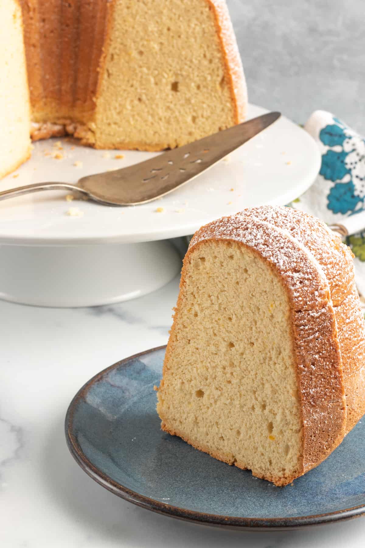 A slice of a Maple Chiffon Bundt Cake.