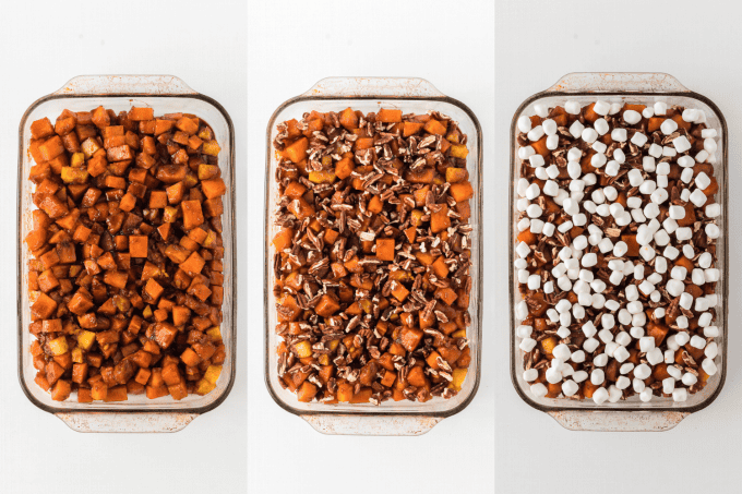 Second set of process photos for Molasses Glazed Sweet Potatoes.