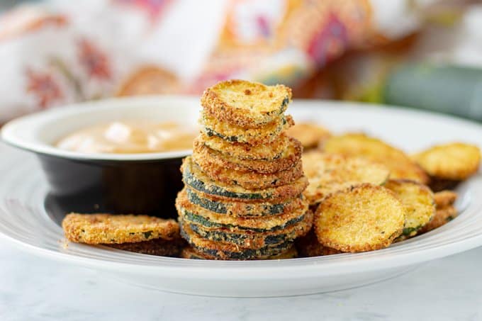 Easy Zucchini Chips - Baked or made in the Air Fryer! | 365 Days of Baking