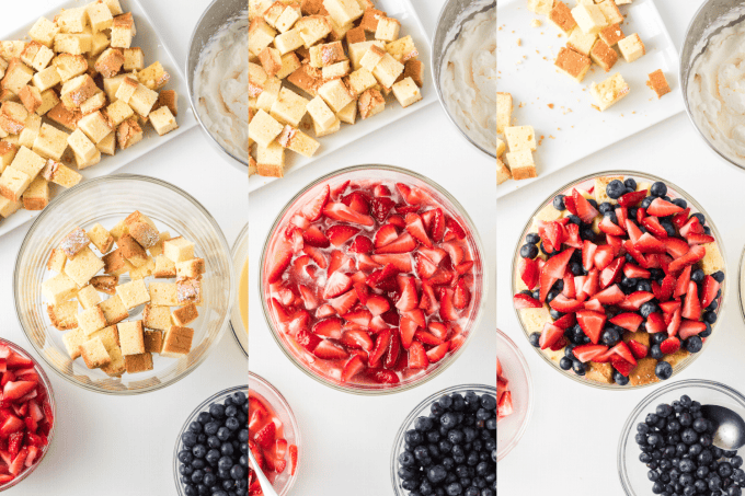 Berry Trifle Process Photos