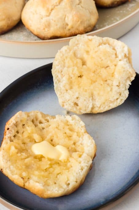 Butter melting into a soft and fluffy biscuit made with 7 up soda.