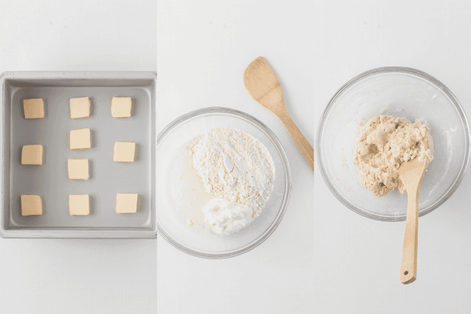 First set of process photos for Easy 7 up Biscuits.