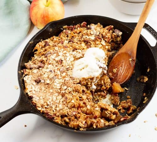 Skillet Apple Crisp with Bacon Up® Bacon Grease - Taste of the South