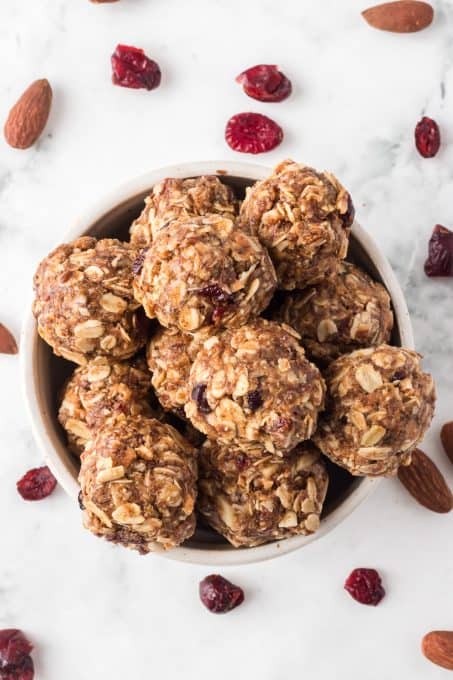 Homemade Almond Butter Energy Balls.