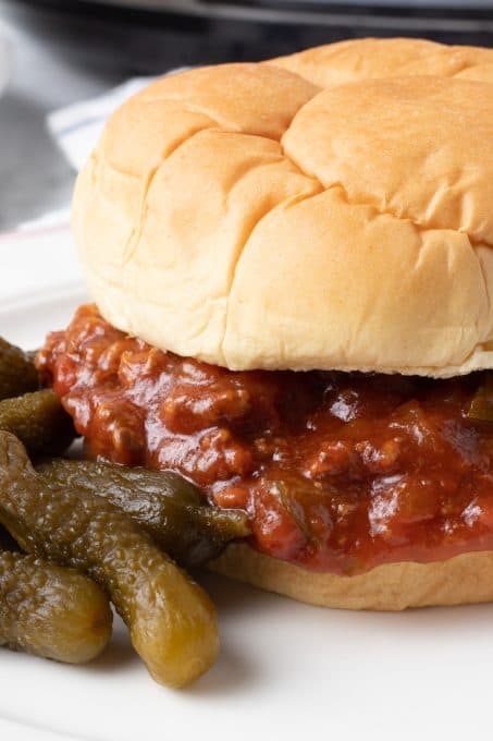 Sloppy Joe sandwiches made in the slow cooker.