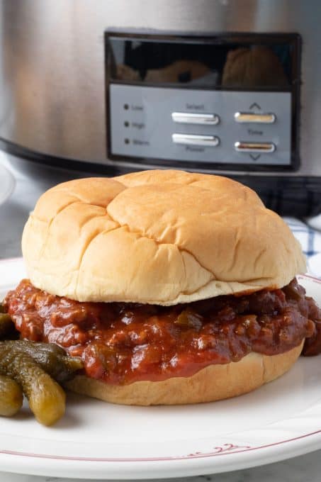 Sweet and tangy ground been sandwiches made in the slow cooker.