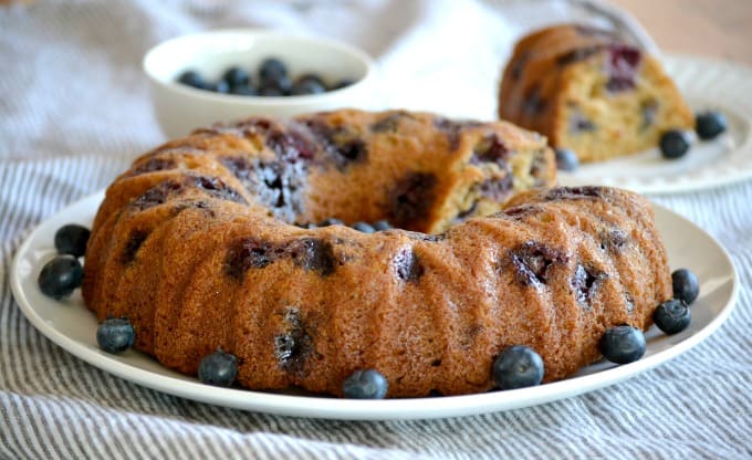 Eggless Blueberry Coriander Bundt Cake