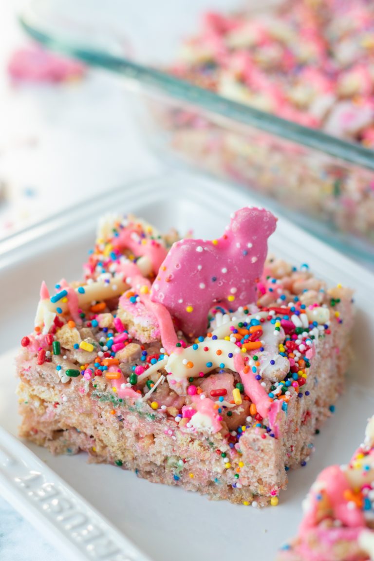 Circus Animal Cookie Rice Krispie Treats | 365 Days of Baking and More