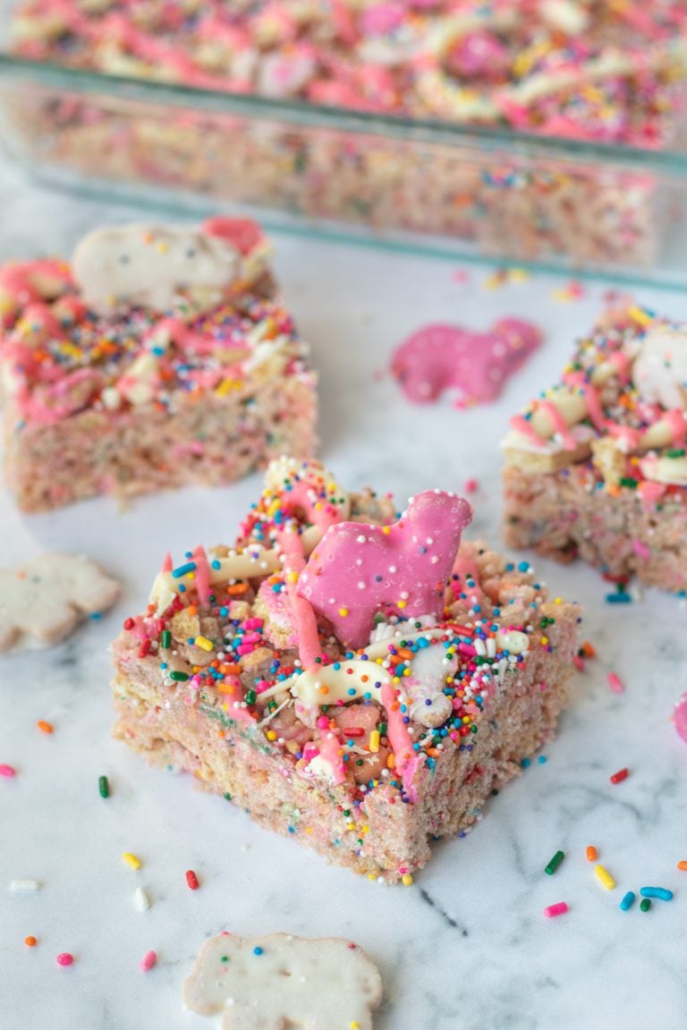 Circus Animal Cookie Rice Krispie Treats | 365 Days of Baking and More