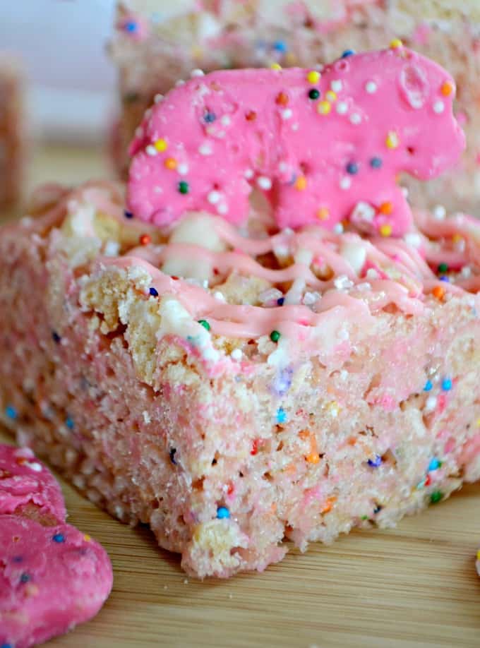 Circus Animal Cookie Rice Krispie Treats | 365 Days of Baking and More