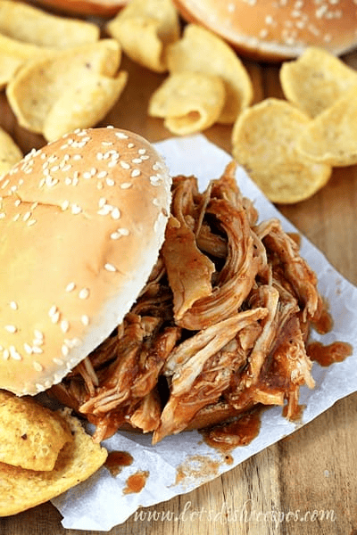 Slow Cooker BBQ Chicken Sandwiches - Let's Dish Recipes | Easy Meal Plan Sunday {Week 60}