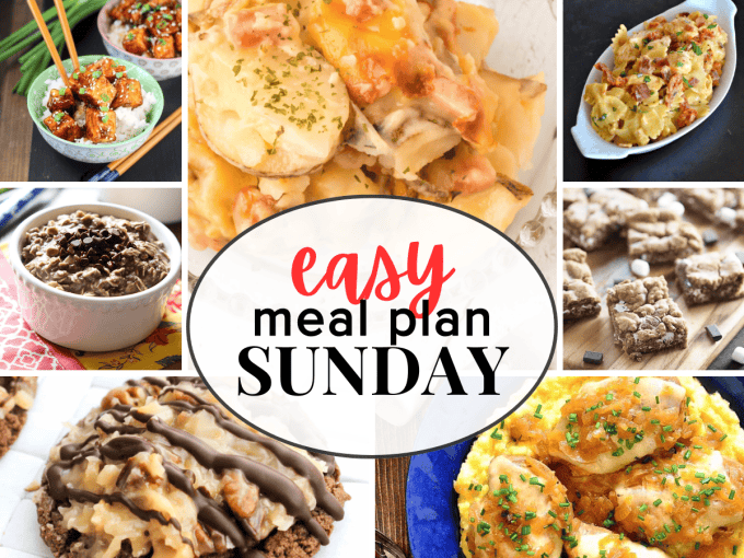 Easy Meal Plan Sunday {Week 63} –  these six dinners, two desserts and a breakfast recipe will help you remove the guesswork from this week’s meal planning. Enjoy!