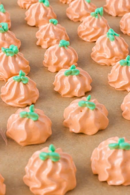 Meringue pumpkins.