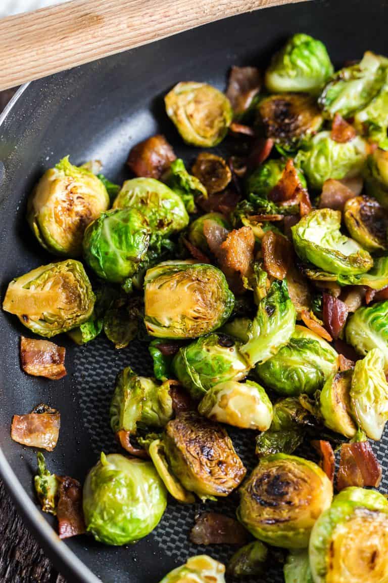 Maple Bacon Brussels Sprouts {Easy Side Dish} | 365 Days of Baking