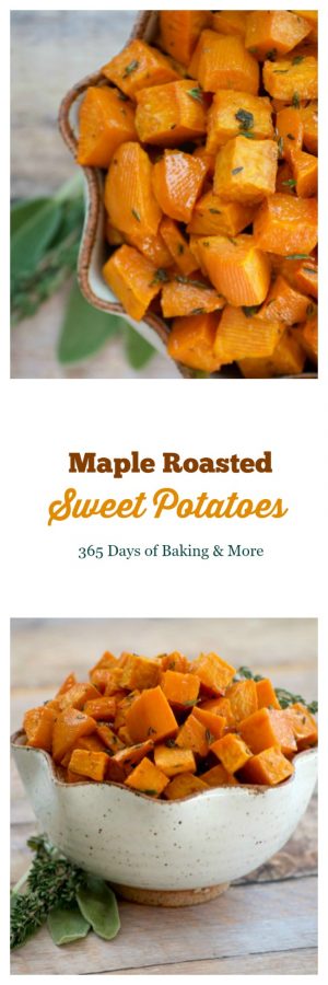 Easy Maple Roasted Sweet Potatoes | 365 Days of Baking and More