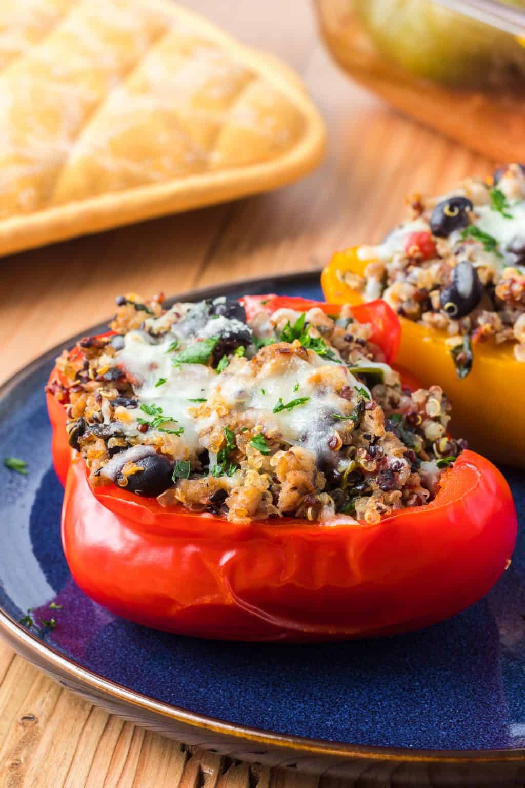 Quinoa Black Bean Turkey Stuffed Peppers 365 Days Of Baking