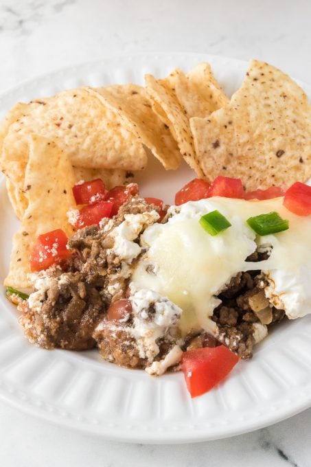 An easy dip appetizer that tastes like tacos!