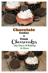 Chocolate Cookies and Cream Cheesecakes - 365 Days of Baking and More