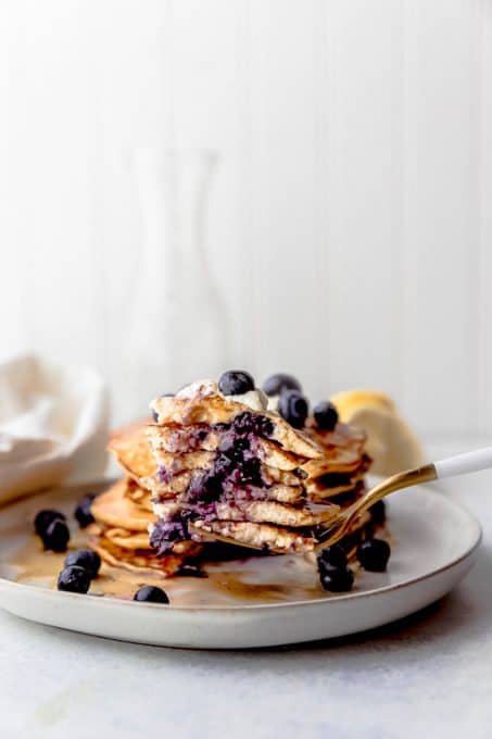Lemon Blueberry Cottage Cheese Pancakes - 365 Days of Baking