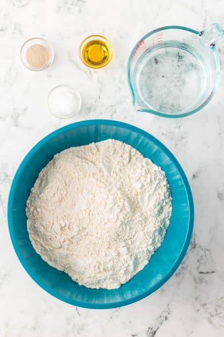 Ingredients for Homemade Pizza Dough.