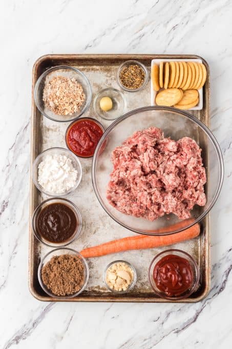 Ingredients for Classic Meatloaf Recipe.