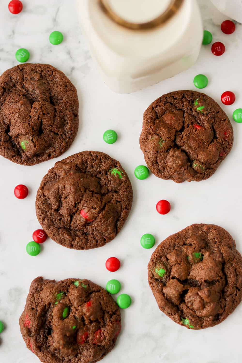 Double Chocolate M & M Christmas Cookies | 365 Days of Baking