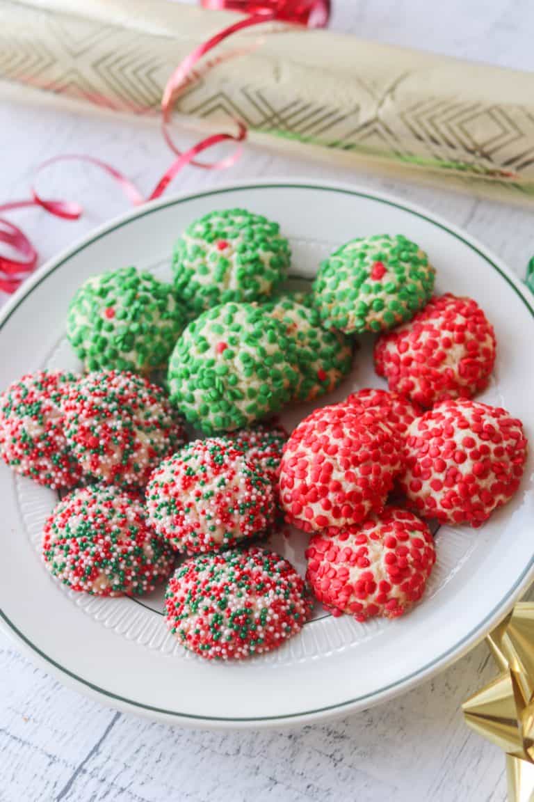 Easy Colorful Christmas Sprinkle Cookies | 365 Days of Baking and More