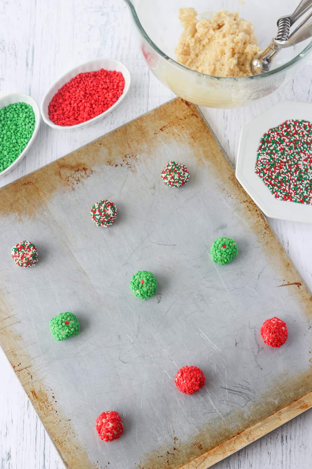 Easy Colorful Christmas Sprinkle Cookies | 365 Days of Baking and More