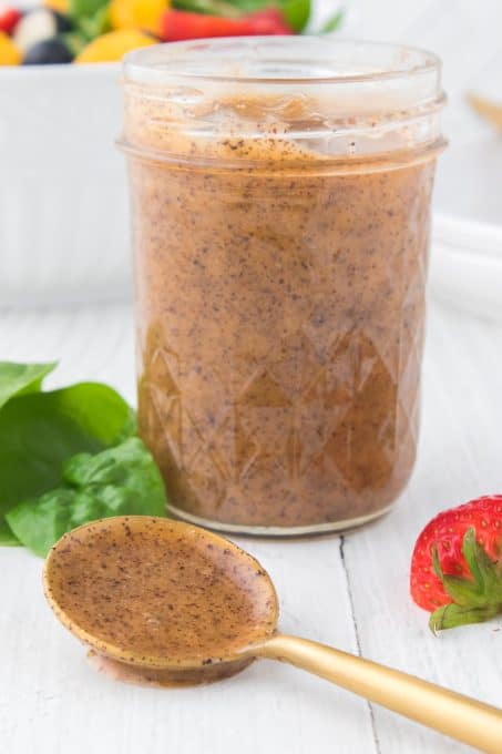 Salad dressing made with poppy seeds.