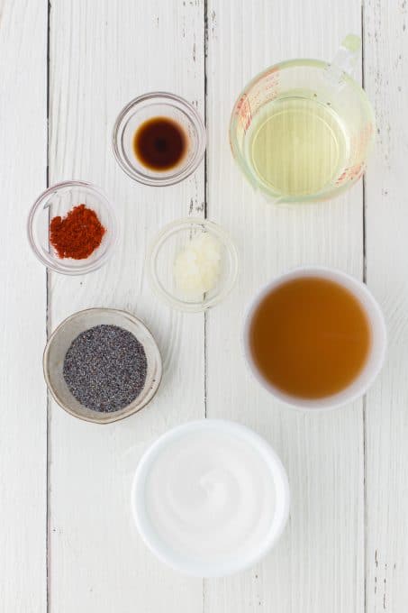Ingredients for Poppy Seed Dressing.