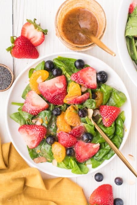 Spinach Salad with fresh berries.