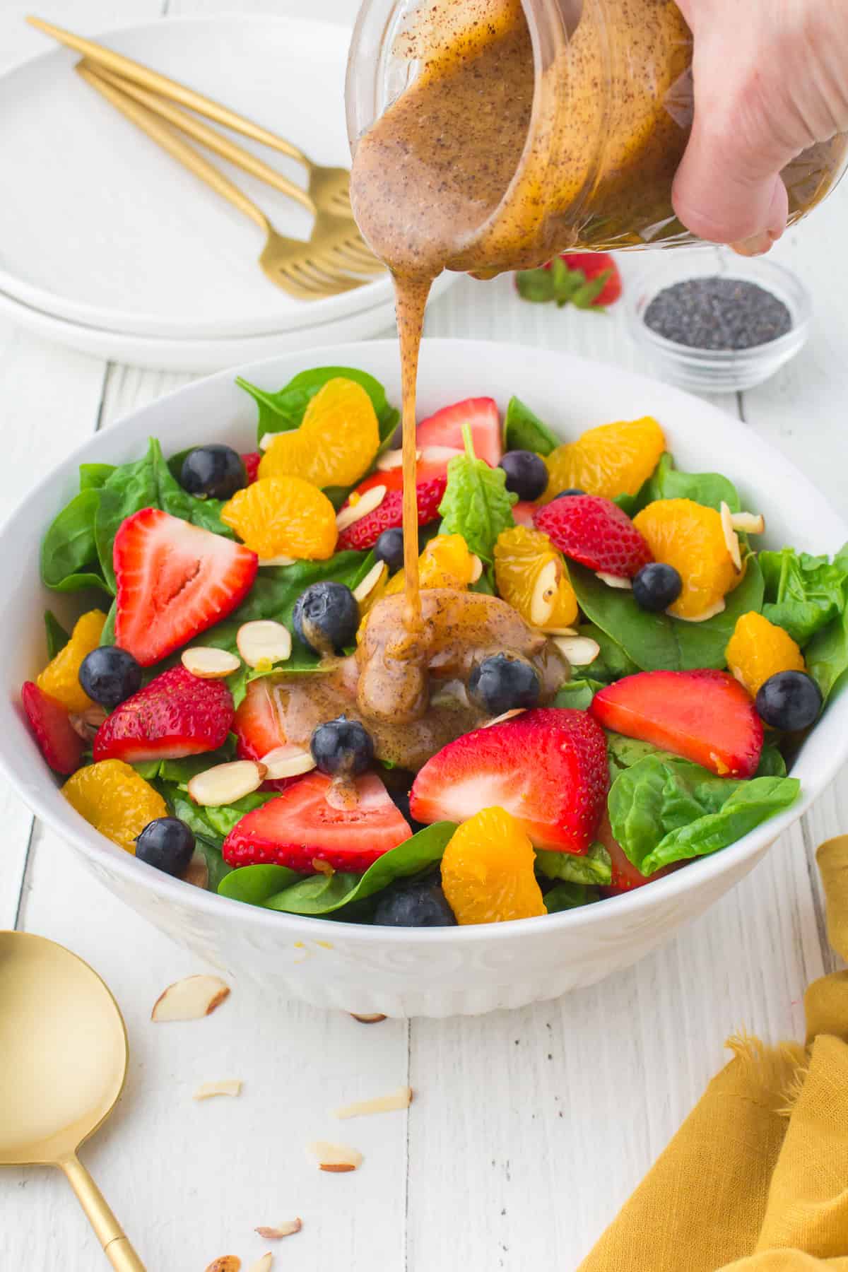 Strawberry Spinach Salad with Poppy Seed Dressing | 365 Days of Baking