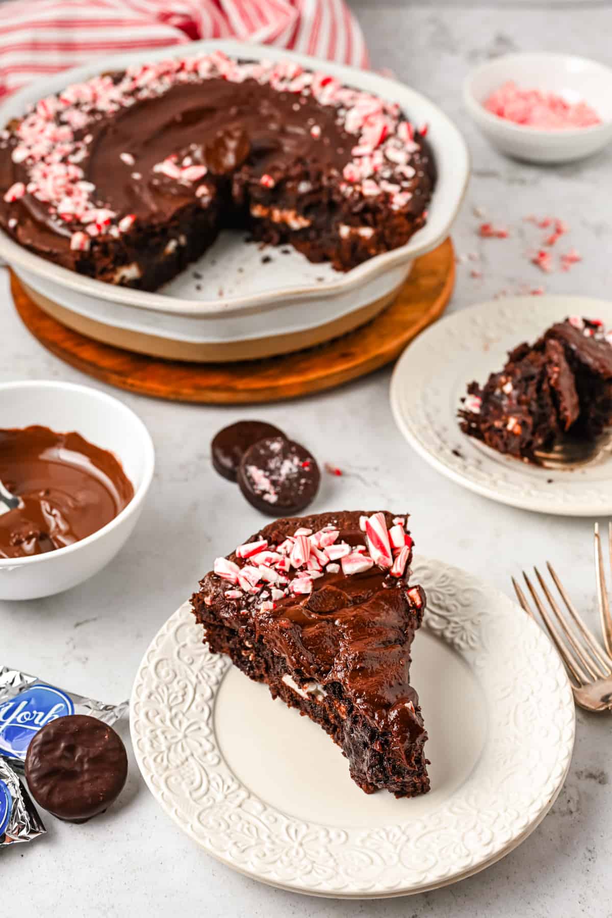 Chocolate Peppermint Brownie Pie | 365 Days of Baking and More