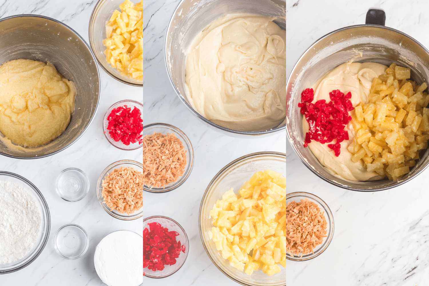 Process photos for Pina Colada Bread