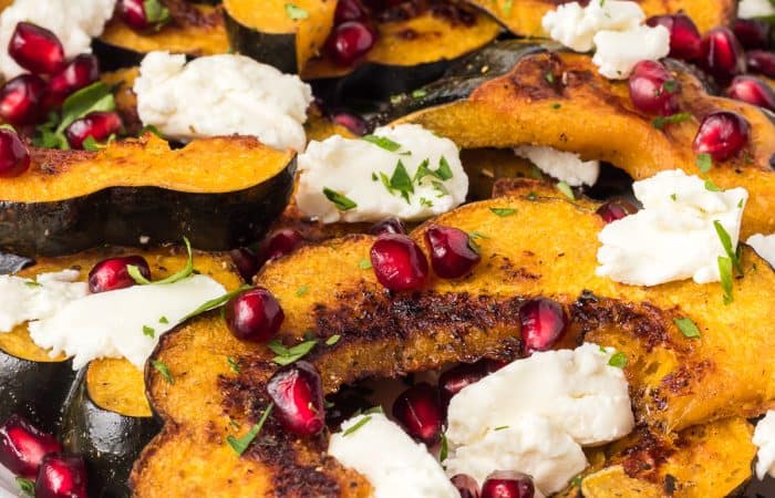 Roasted Acorn Squash with Goat Cheese