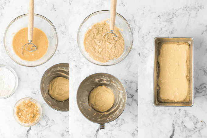 Cream Cheese Banana Bread Process Photos