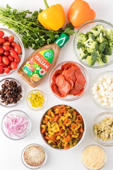 Ingredients for Italian Pasta Salad