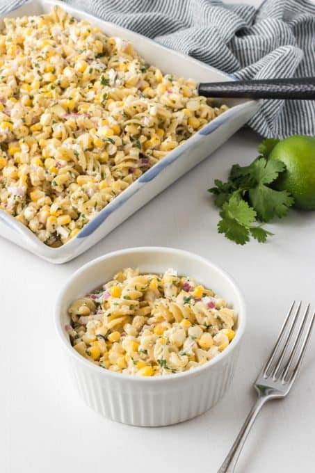 Corn and the flavors of street corn in a summer side dish.