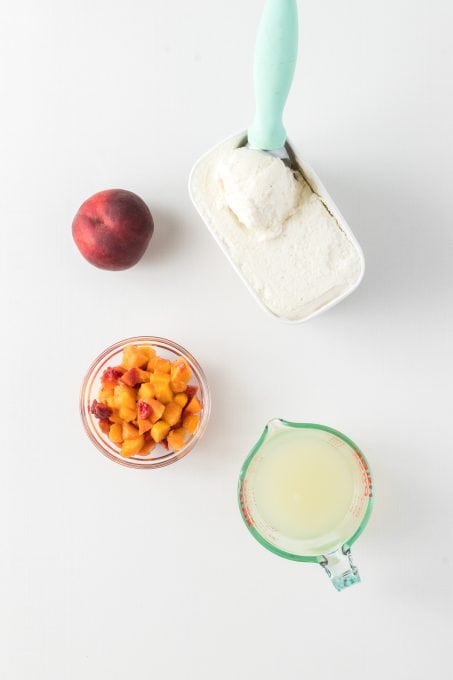 Ingredients for Frosted Peach Lemonade