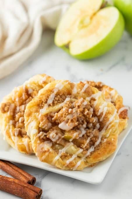 Apple Danish with a crumb topping.