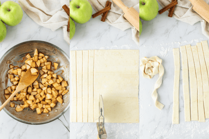 First set of process photos for Apple Crumble Danish.