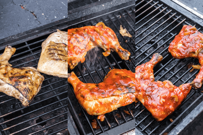 Process photos for Chicken Barbecue.