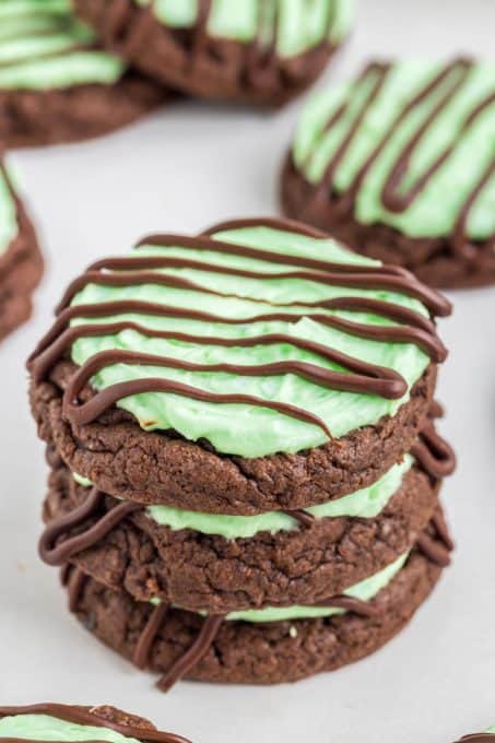 Chocolate Mint Cake Mix Cookies