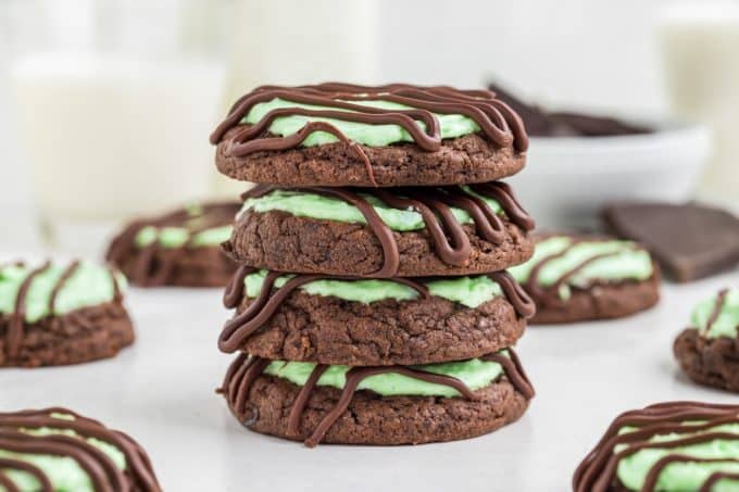 Chocolate Mint Cake Mix Cookies