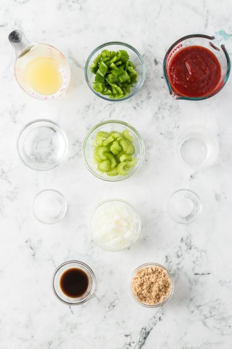 Homemade BBQ Sauce Recipe ingredients.