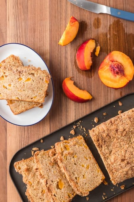 A quick bread made with fresh peaches.