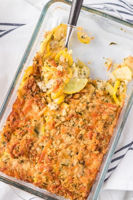 A summer squash side dish casserole.