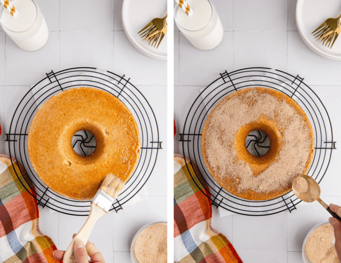 Second set of process photos for Apple Cider Donut Cake.